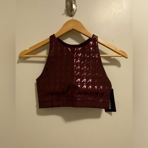 NWT Peloton High Neck Houndstooth Show Up Sports Bra Size XS
